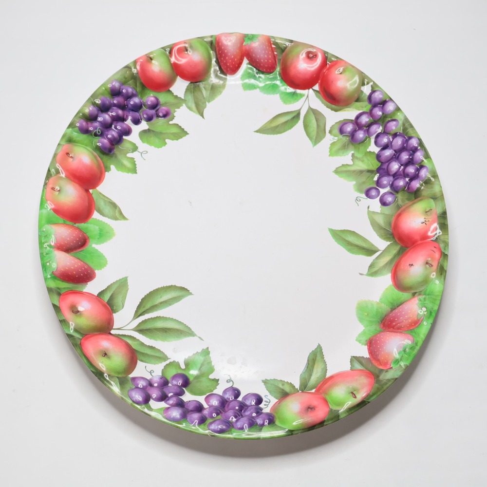 LeisureTime by Ullman Fruit Oval Serving Platter Grapes Apples Strawberries 18in